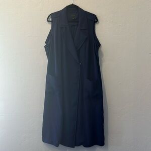 Plus size Lane Bryant blue sleeveless trenchcoat shell